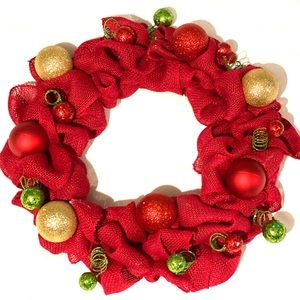 CHRISTMAS HOLIDAY BURLAP WREATH